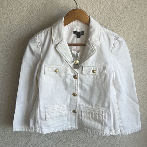 J Crew Dejim‎ Blazer Jacket White Size 0 - Picture 2 of 12